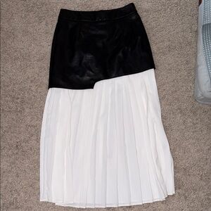 Commense Black and White A-Line Skirt